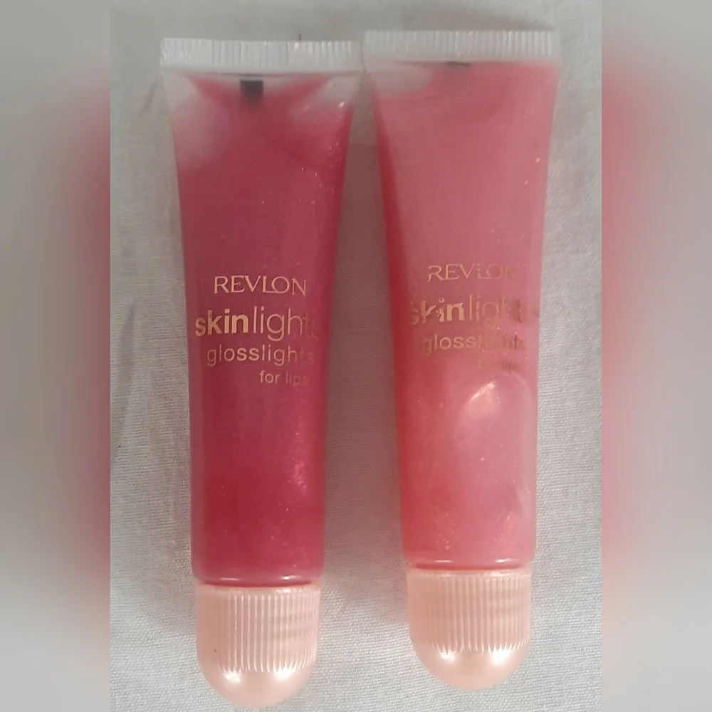 Revlon Skinlights Glosslights Lip Gloss Lot Of 2 Amethyst 03 And Rose Quartz 02